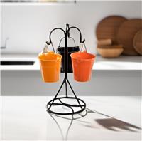 Purpledip Iron Serving Stand Snack Platter Tray: Buckets (11214)