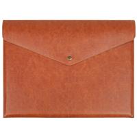 Brown PU Leather File Folders with Interlayer for QiXin A4 1PC