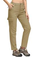 TACVASEN Womens Winter Trousers Ladies Hiking Trekking Khaki,2XL