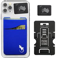 Double Pocket Gecko Phone Wallet - Adhesive Card Holder Credit Black)
