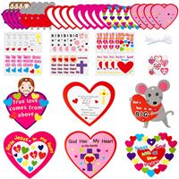 WATINC Valentine's Craft Kit Heart Hanging Ornament with 130PCS