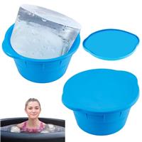 Ice Block Tray Mold with Lid, Big Ice 2pcs Extra Large 8lbs (Blue)