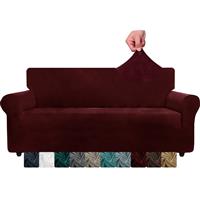 Piece Velvet Couch Covers for Cushion Couch Living XINEAGE 1 3 (3 Red)