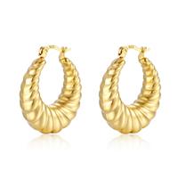Chunky Hoop Earrings for Women, Gold 925 Large Small Gold 1.2"