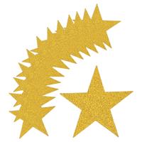 sourcing map Glitters Star Cutouts Paper Five 5.3 Inches,(Golden) 50