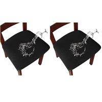 Bestenrose Dining Chair Seat Covers Waterproof Super Fit (Black, 4)