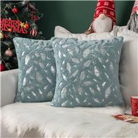 MIULEE Pack Fur 2 Faux Gold Luxurious Silver-Green 50x50cm 20x20
