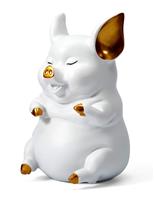 HAUCOZE Piggy Bank Coin Bank Pig Gifts Decor Modern Arts White 21cm