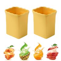 Multifunctional Cup Slicer, Stainless Steel Fruit Slicer 2pcs (Yellow)