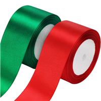 Boao Rolls Christmas Satin Ribbon Double Face 2 (Red, Green, 2