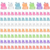 NQEUEPN Mini Resin Frogs, Luminous Resin Mini Frogs 105pcs Glass