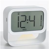 Norfiz Digital Alarm Clock with Timer Clock,White, Small Powered,