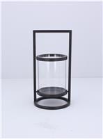 Gisela Graham 2 x Black Metal/Glass Lantern, Sml