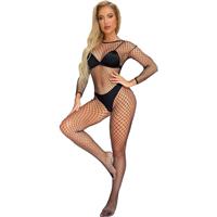 GORGLITTER Women's Fishnet One Piece Babydoll Bodystocking Black
