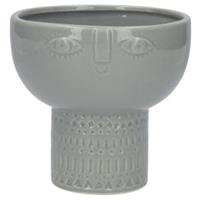 Gisela Graham 6 x Grey Face Decorative Bowl Vase