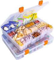 LAifu Snack with Compartments, Grids Plastic Stackable Box 36 box