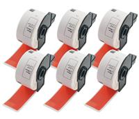 6 DK-11208 Red Large 38mm(W) x 90mm(L), Black Red, 2400 Colored