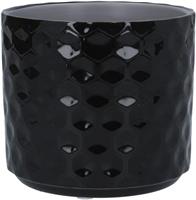 Gisela Graham 2 x Black Gloss Honeycomb Stoneware Pot Cover, Med