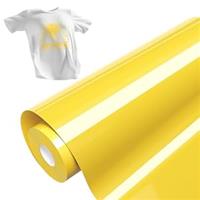 Hisiu HTV Heat Transfer Vinyl for T-Shirts, Yellow 12"x25FT Yellow