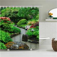 JIANGLANY Outdoor Garden Shower Curtain for Bathroom Plant Green 71