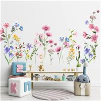 Colorful Flowers Vines Plants Wall Decals, MOCOLOM Removable Green