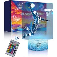Nice Dream Basketball Player Dunk Night Light for Kids, Illusion 3D 16
