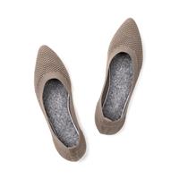 Womens Pointed Toe Ballet Flat Knit Dress Shoes Low Wedge Flat Shoes