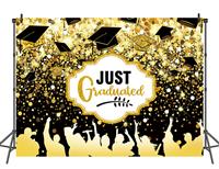 INRUI and Graduation Photography Background Black Gold 2024 (8x6FT)