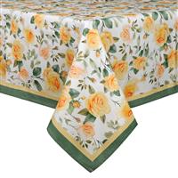 Arquiel Floral Printed Tablecloth, Rose Table Cloth Yellow 140x180cm