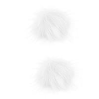 Happyyami DIY Fur Fluffy Pompoms Ball Fur 2Pcs Faux 8-9CM (White 1)