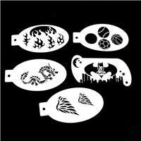 Bowitzki Reusable Face Paint Stencils for Body Art 5pcs (texture)