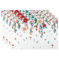 Arquiel Place Mats Set of Flower Spring Washable 4, (33x48CM)