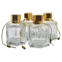 Ougual Set of Column Essential Oils Diffuser 4 Hexagonal Glass 120ml