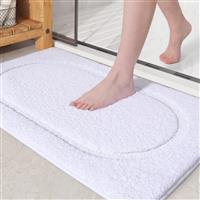 COLOR&GEOMETRY Microfiber Bath Mats for Bathroom 50 x 80 cm, White