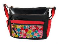 Masha Bag Indian Cotton and leather shoulder bag For Women (Red)