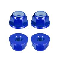 sourcing map Nylon Insert Lock Hex 4pcs M4 x 0.7mm Self-Locking Blue)