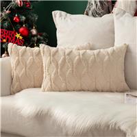 MIULEE Pack of Christmas Cushion Covers Fluffy 2 30 x 50cm 12 x 20