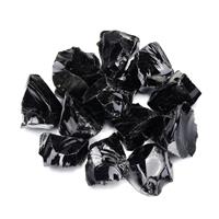 JSDDE Natural Obsidian Crystals Rough Raw Gemstone Black (2-4cm/230g)