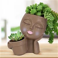 DUCHIFAD Face Planter Pot, Head Flower Pots Planters for Indoor