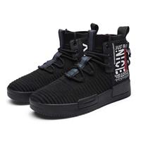 Fushiton Mens Trainers Running Shoes Hi Top Sneakers Walking Black