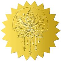 CRASPIRE Lotus Flower Foil Embossed Stickers Mandala 144Pcs Gold 2"
