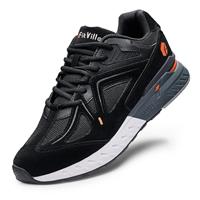 FitVille Mens Wide Fit Trainers Extra Walking Black, 8.5 XX-Wide