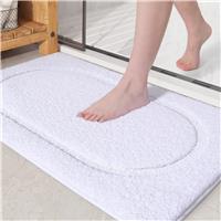 COLOR&GEOMETRY Microfiber Bath Mats for Bathroom 40 x 60 cm, White