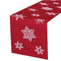 Simhomsen Snowflakes Table Runner for Embroidered (Red, 14 54 Inches)