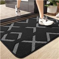 Color G Dirt Trapper Door Mats Indoor, Washable Indoor 90x150cm, Black