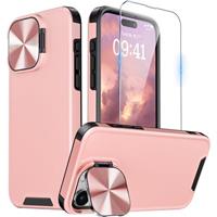 Buysing for iPhone Pro Case with Camera Cover Stand 15 Max 6.7"-Pink