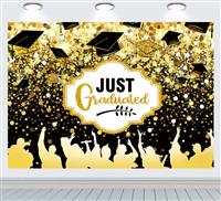 INRUI and Graduation Photography Background Black Gold 2024 (7x5FT)