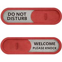 Do not Disturb Welcome Please Knock Sign - Privacy Slide (Red) Text