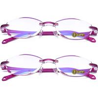 LUFF Reading Hd Diamond Cut Edge Frameless Glasses Anti-Blue Glasses