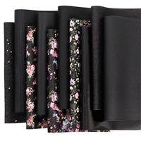 ZAIONE Leather Sheets: Inch Flower Black Faux 10pcs 8x12 Black A4